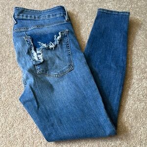 Good American Blue Distressed Skinny Jeans